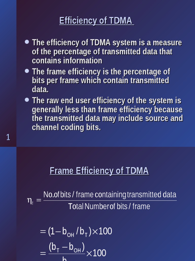 TDMA Efficiency and Frame Structure | PDF | Computers