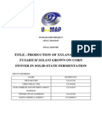 Title: Production of Xylanase From: Fusarium Solani Grown On Corn