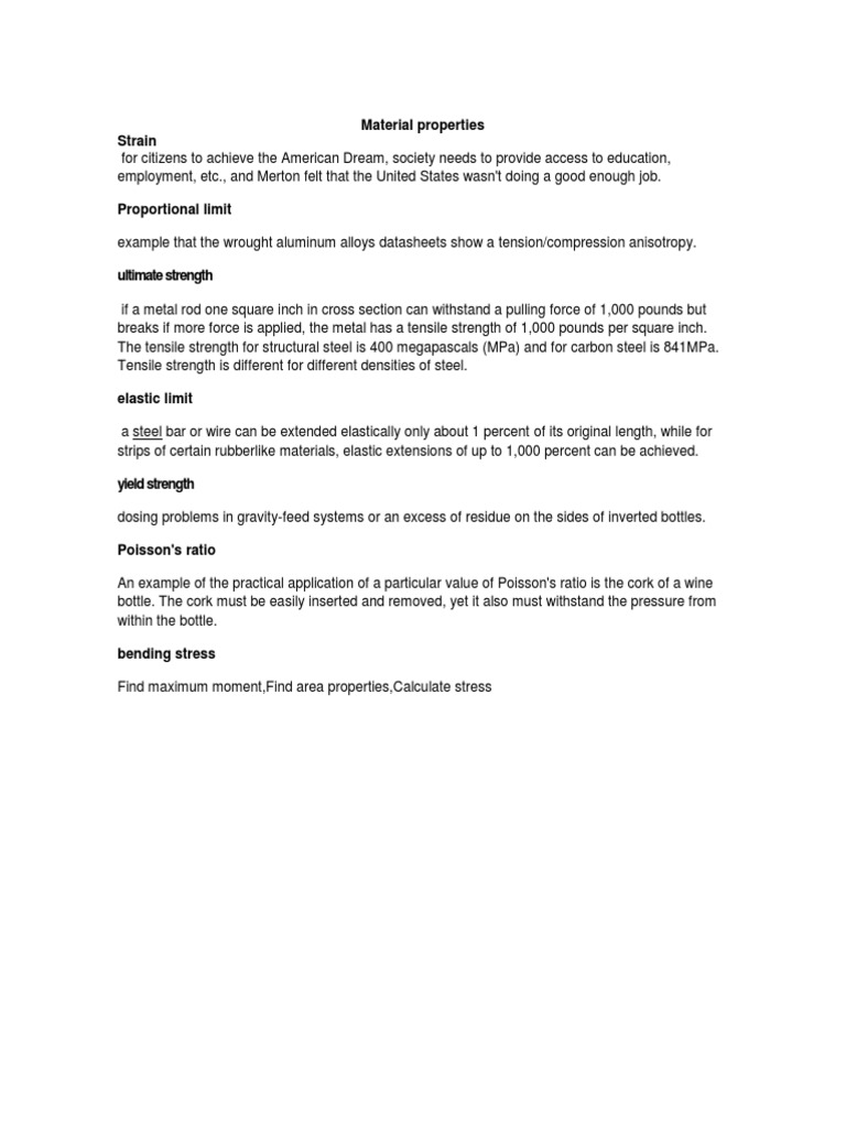 Material Properties and Strength Analysis | PDF
