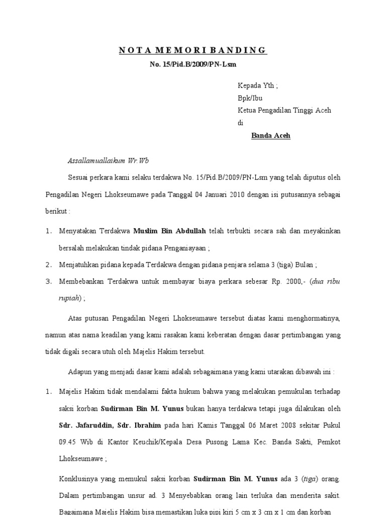 Nota Memori Banding