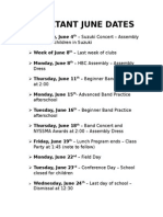 Important June Dates