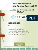 Ingeniería Del Mantenimiento: Análisis Causa Raíz (ACR)