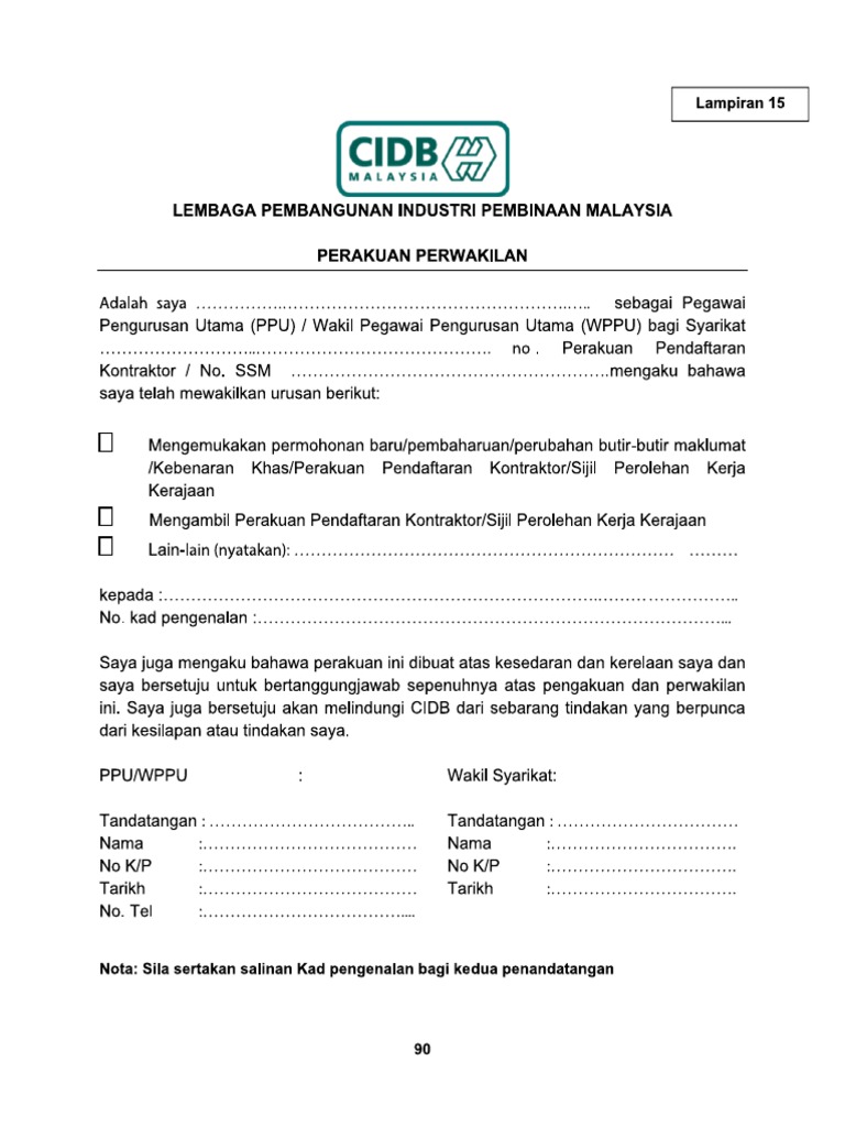 Surat Wakil Cidb Pdf