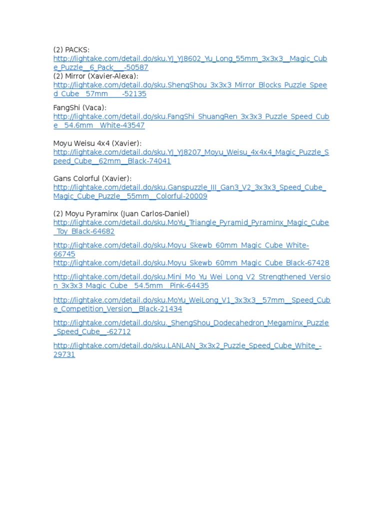 Magic Cube Puzzle Collection Online | PDF
