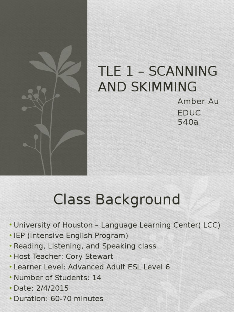 Advanced ESL Lesson on Scanning Techniques | PDF | Career & Growth