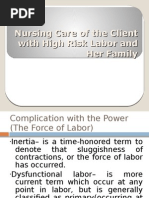 Nursing Care of The Client With High Risk Labor and Her Family