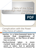 Nursing Care of The Client With High Risk Labor and Her Family