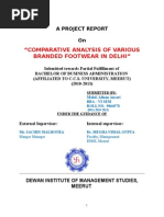 Comparative Analysis of Various Branded Footwear in Delhi NCR (Woodland)