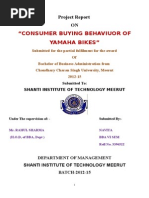 Download CONSUMER BUYING BEHAVIUOR OF YAMAHA BIKE 2doc by lokesh_045 SN267738494 doc pdf