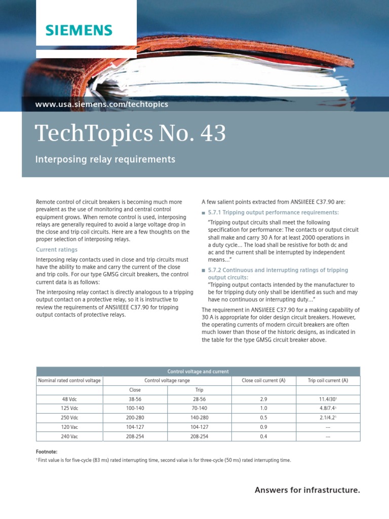Interposing Relay Requirements | PDF