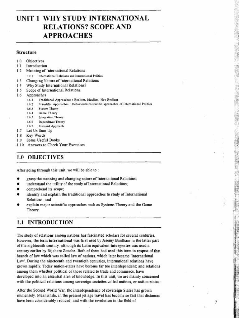 Importance of Studying International Relations | PDF | International ...