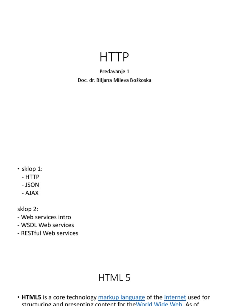 SP2 Predavanje 1 - HTTP | PDF | Hypertext Transfer Protocol | Web Server