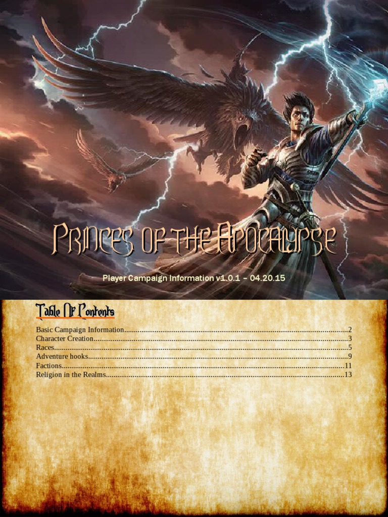Princes of The Apocalypse Campaign Player Information | PDF | Elf (Dungeons &amp; Dragons) | Drow ...