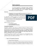 Probability Sampling as applied in Academic Research