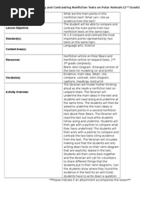 Compare-Contrast Non-fiction Text on Polar Animals