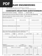Candidate Information Form Template | PDF