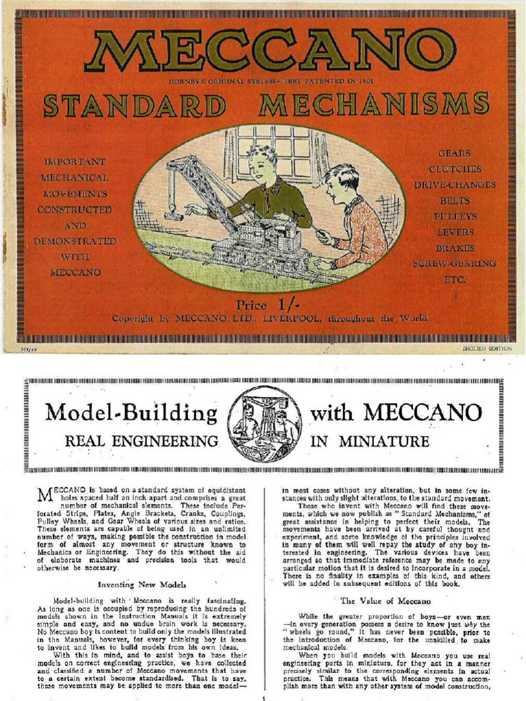 MECCANO avant guerre 1929 catalogue 15 pages