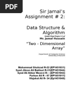 Sir Jamal's Assignment # 2:: Data Structure & Algorithm