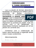 Comunicado Uso Teraço Descoberto