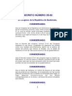 Decreto Numero 35 92 Ley de Congelamiento de Alquileres