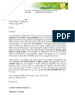 FVP Sample Letter