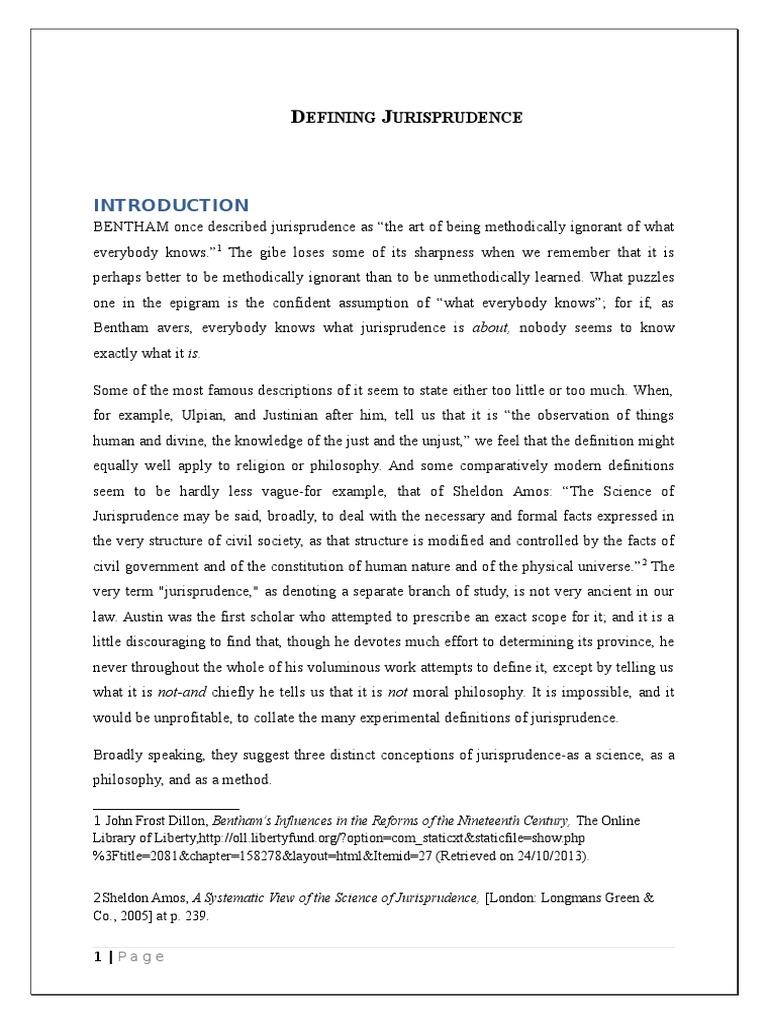 Defining Jurisprudence PDF Jurisprudence Natural Law