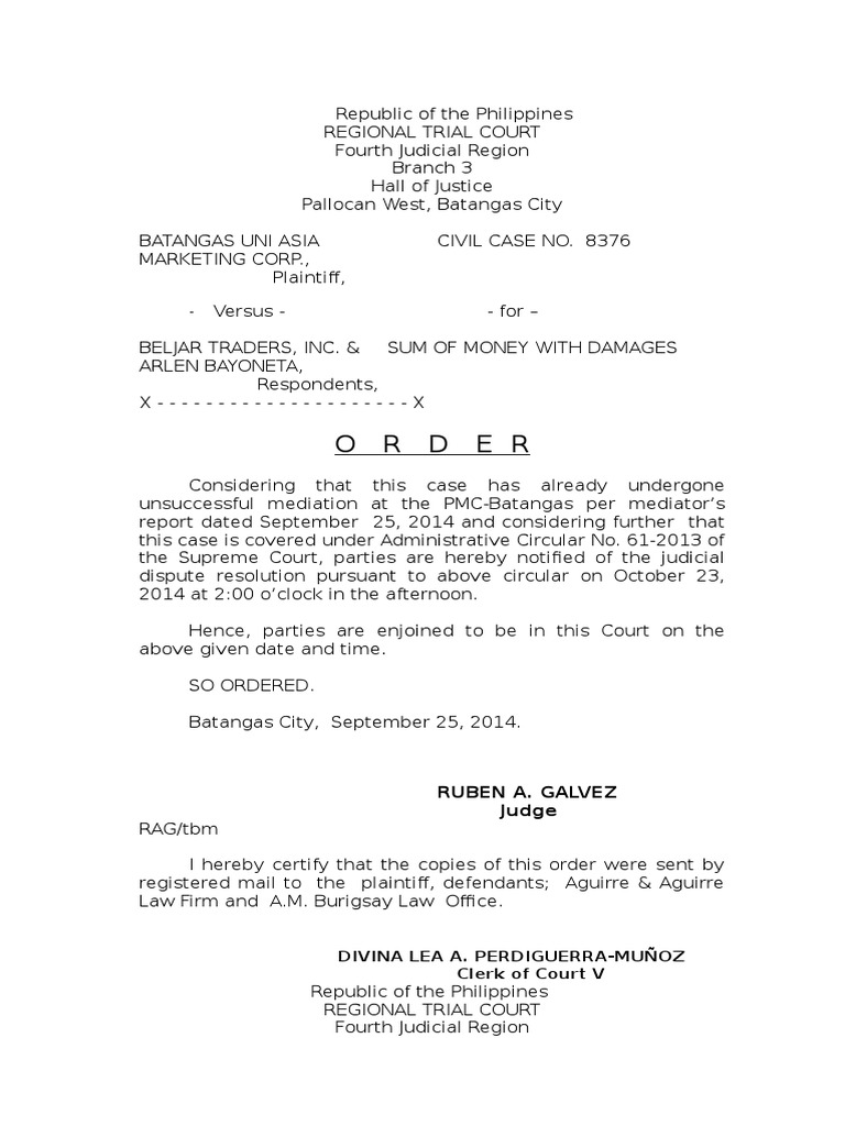 Court Notices for JDR Proceedings | PDF | Lawsuit | Judge