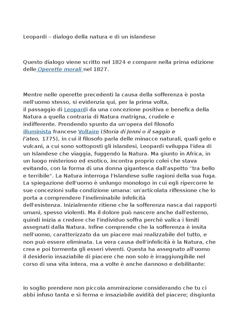 Dialogo Della Natura E Di Un Anima