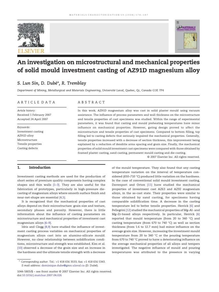 An Investigation On Microstructural And Mechanical - 