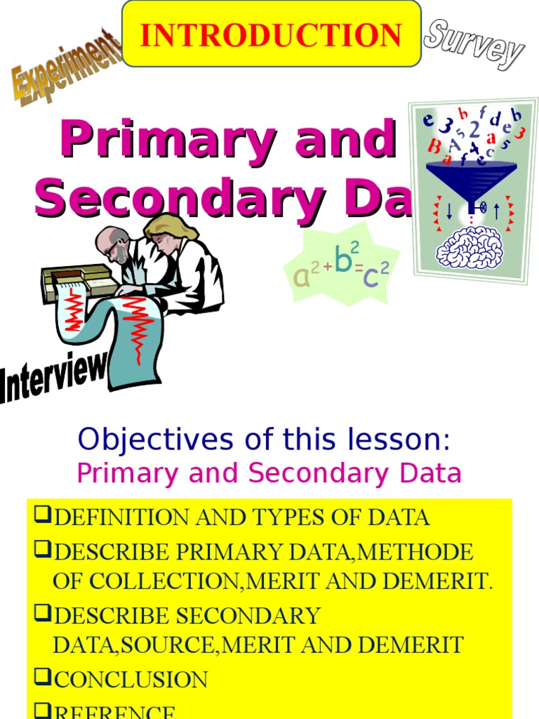Primary vs. Secondary Data Overview | PDF | Survey Methodology ...