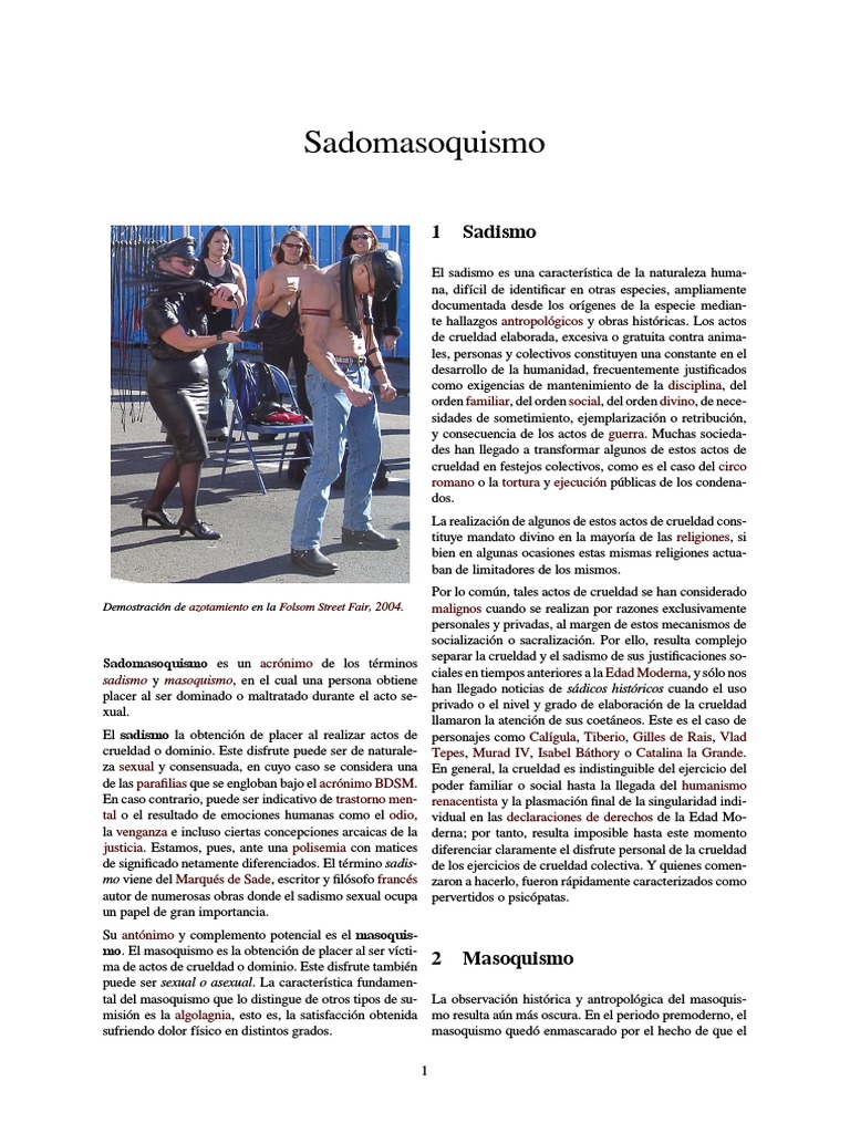 Diferencias entre sadismo y masoquismo | PDF | Sadomasoquismo | La ...