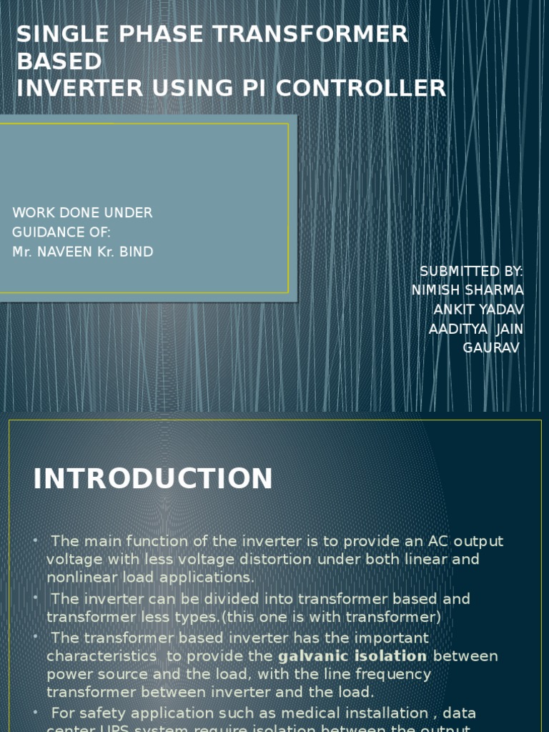 Single Phase Transformer Inverter Design | PDF | Power Inverter ...