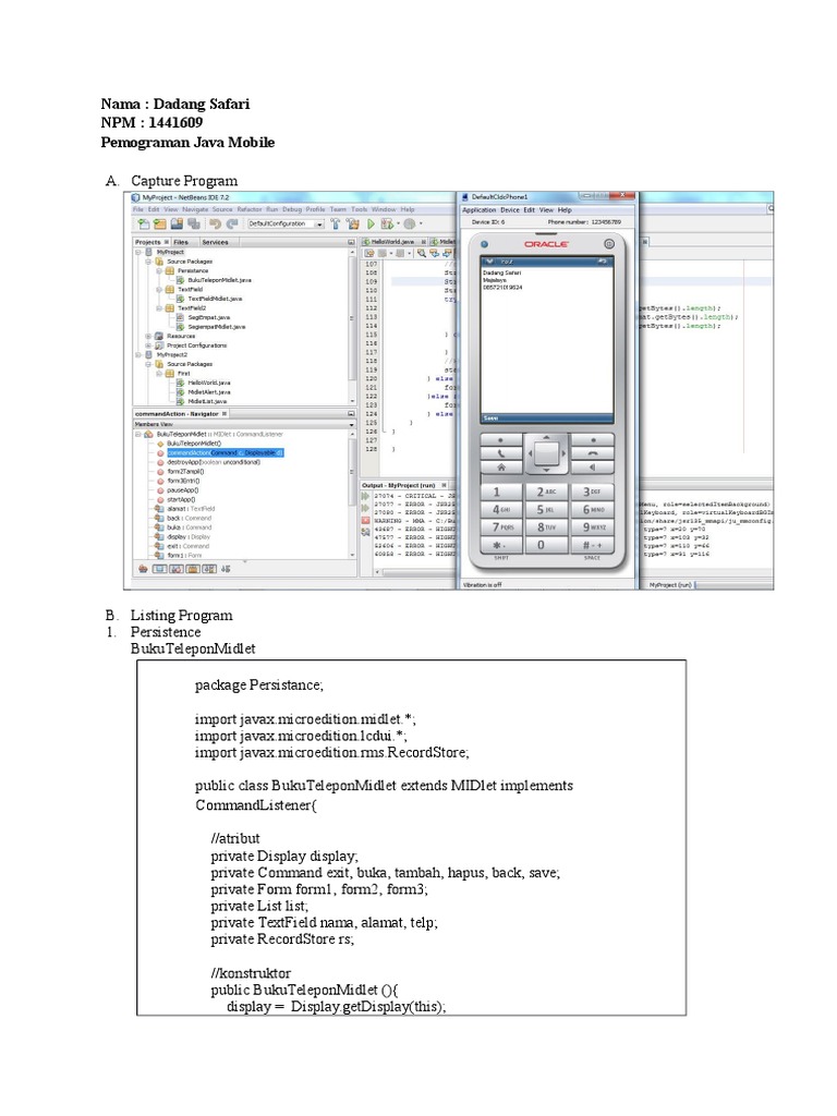 Java Mobile Programming Examples | PDF | Object Oriented Programming ...
