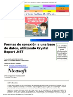 Formas de Conexión A Una Base de Datos, Utilizando Crystal Report