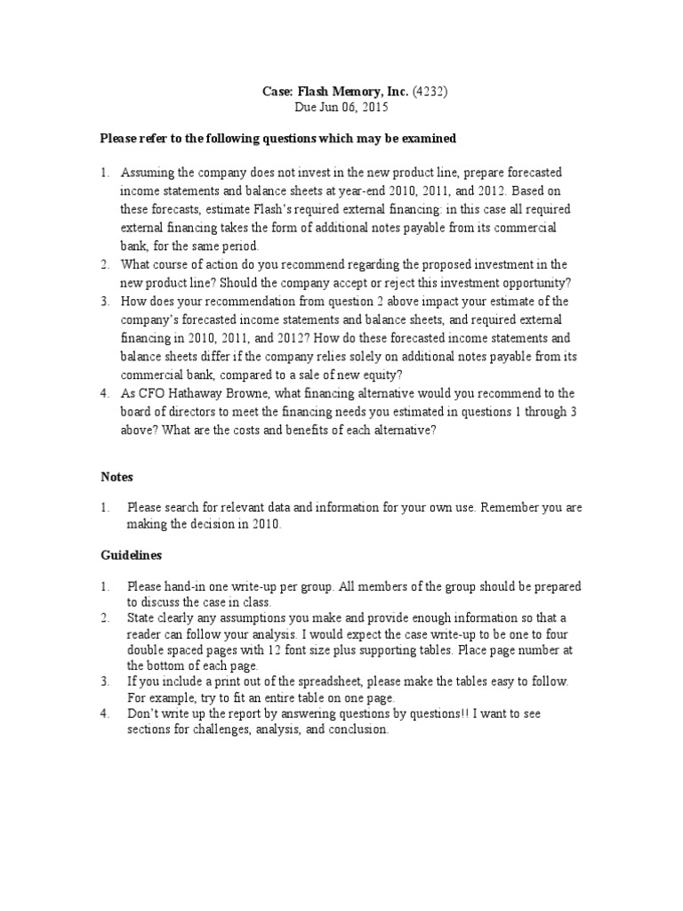 Case Flash Memory, Inc. (4232) PDF