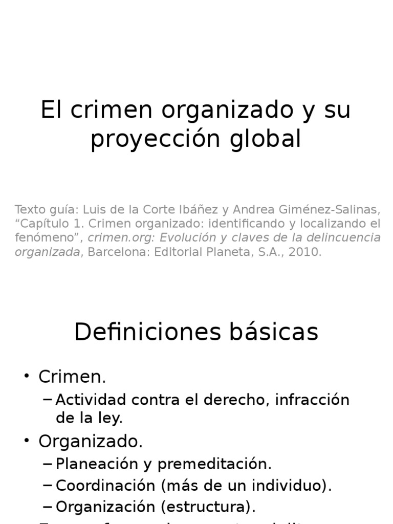 El Crimen Organizado y Su Proyección Global | PDF | Crimen organizado ...