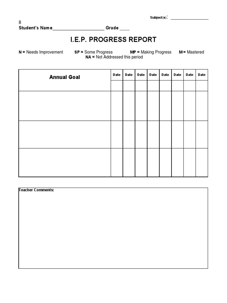 Blank Progress Report | PDF