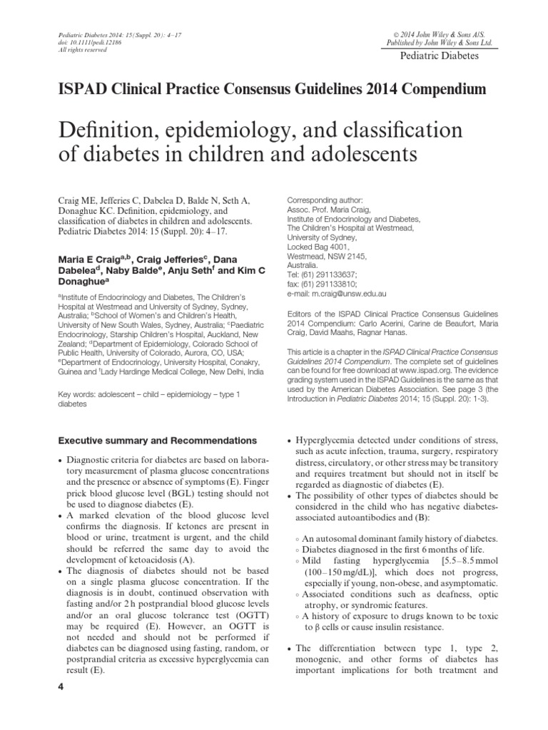 1Definition Epidemiology and Classification of Diabetes in Children