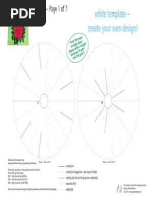 Flower Pop Up Card Template White/black