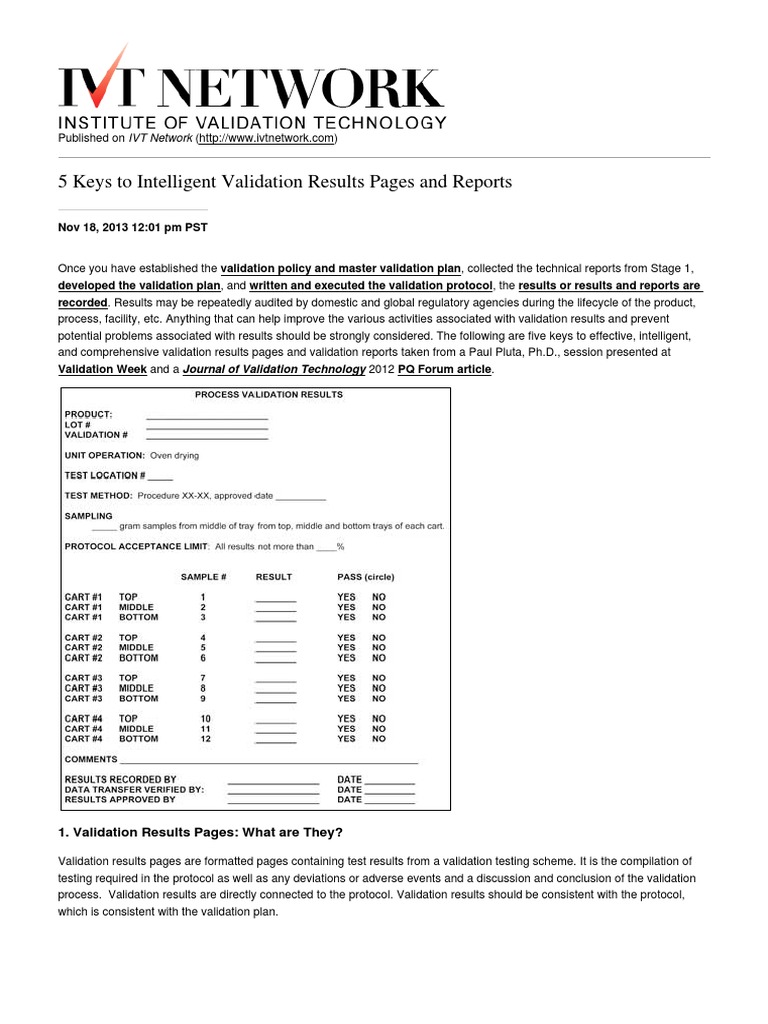 5 Keys To Intelligent Validation Results Pages and Reports - 2013-12-05 ...