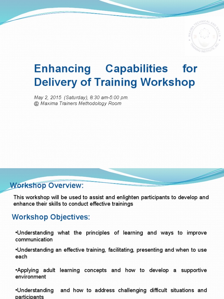 Effective Training Workshop Techniques | PDF | Body Language ...
