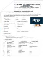 Sample Filled ONGC NED Pass Application Form