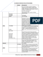 parametros de servicio para tv