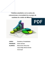 Análisis Estadístico en La Cartera de Colocaciones y Morosidad de Un Grupo de Analistas de Crédito de Mibanco