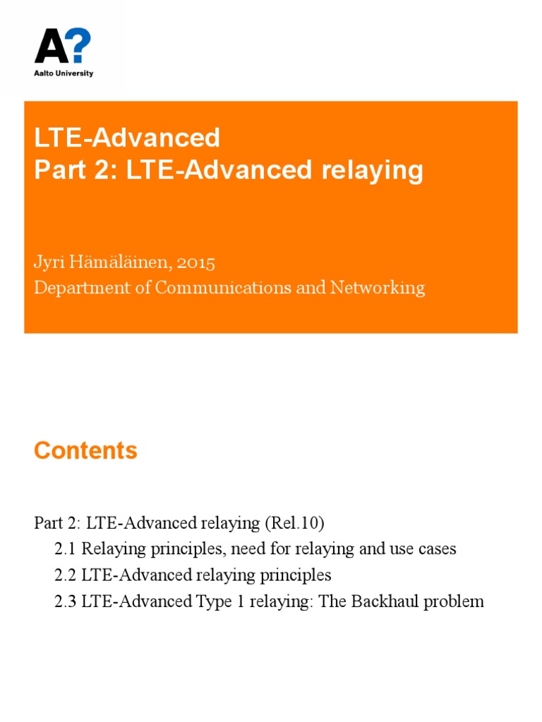 LTE-Advanced Relaying Principles Explained | PDF | Lte Advanced | Lte ...