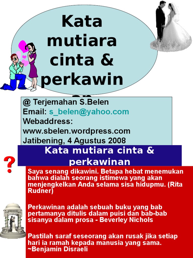 Kata Mutiara Cinta Perkawinan