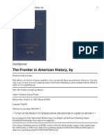 The Frontier in American History, By