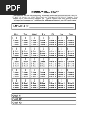 Monthly Goal Chart