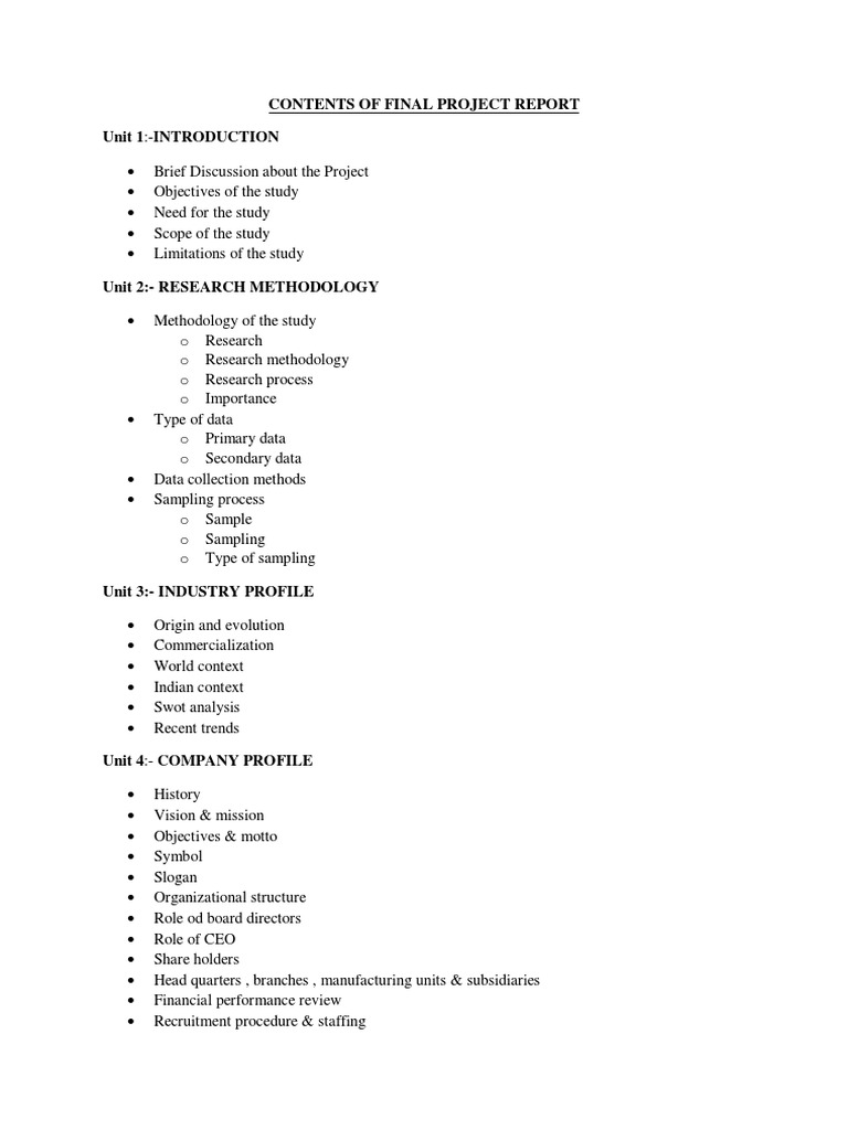 Final Project Report Structure Guide | PDF