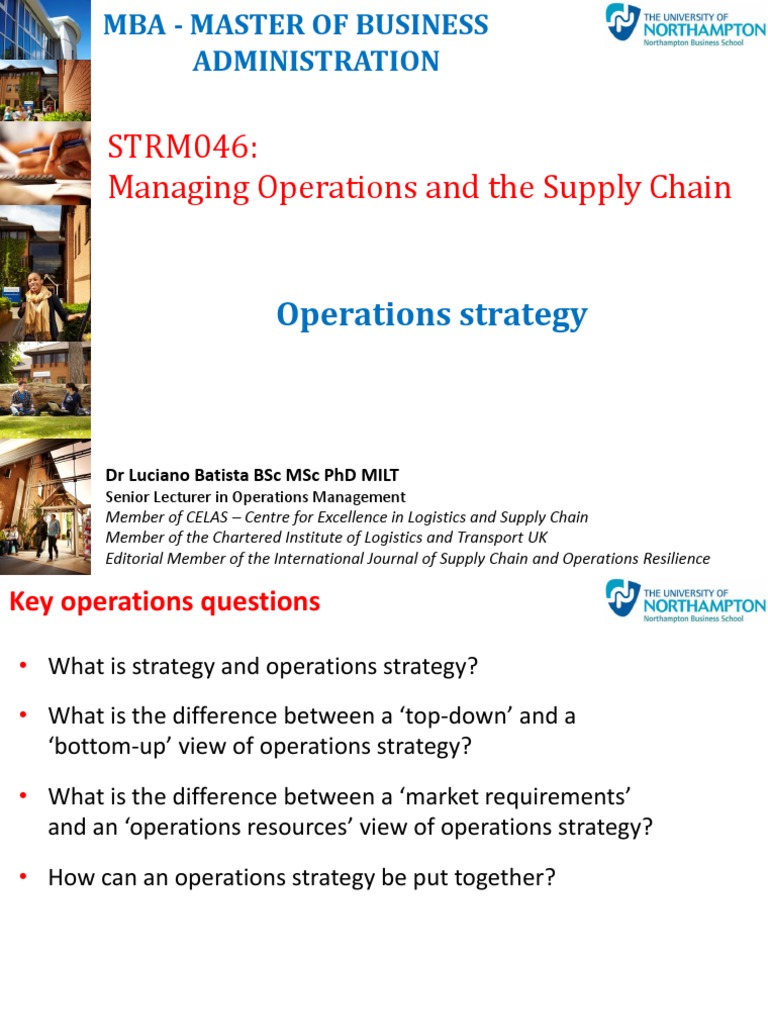 STRM046: Managing Operations and The Supply Chain | PDF | Strategic ...